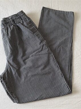 New Chef California Black & White Gingham Check Elastic Waist